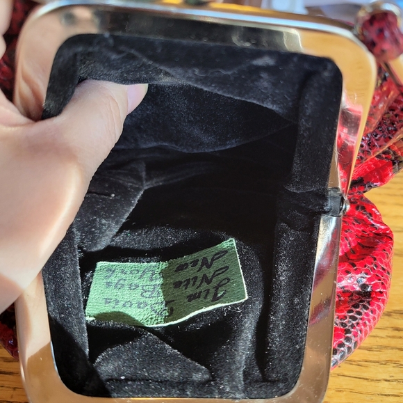 Vintage 80's Quilted Red Python Crossbody Purse - Picture 6 of 8